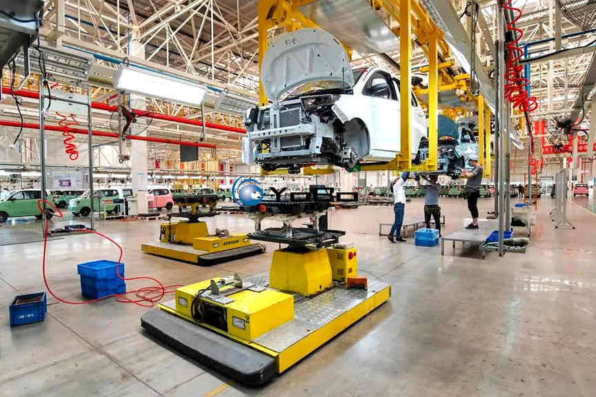 Linha de Montagem de Veículos Elétricos